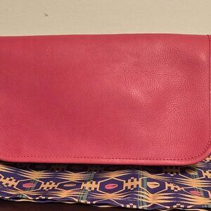 Vintage Coach Clutch in Red ~ made in NYC - 80's w/coin kiss lock